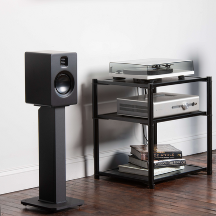Kanto SX22 22" Tall Fillable Speaker Stands with Isolation Feet - Pair, Black.