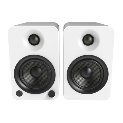Kanto YU4 140W Powered Bookshelf Speakers with Bluetooth and Phono Preamp - Pair, Matte White.