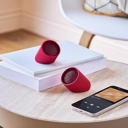 Lexon Ray Set Of Magnetic Bluetooth Speakers - Red.