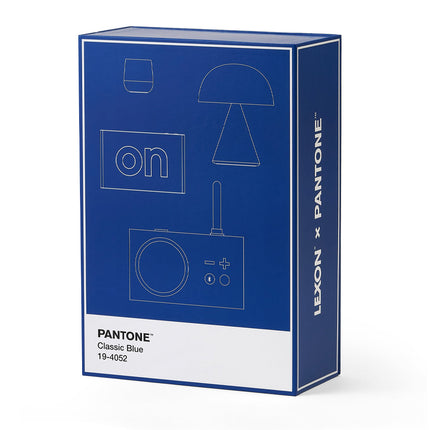 Lexon GIFT Set PANTONE - Includes Mino+ Mini Speaker, Flip Classic Clock, Mina M Lamp, Thykho 3  Speaker - Classic Blue.