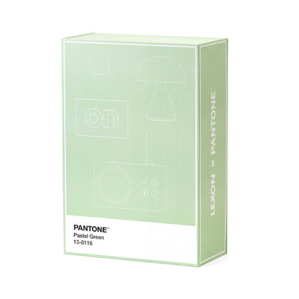 Lexon GIFT Set PANTONE - Includes Mino+ Mini Speaker, Flip Classic Clock, Mina M Lamp, Thykho 3  Speaker - Green.