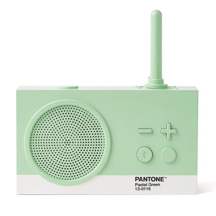Lexon GIFT Set PANTONE - Includes Mino+ Mini Speaker, Flip Classic Clock, Mina M Lamp, Thykho 3  Speaker - Green.