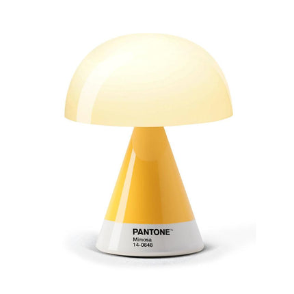 Lexon GIFT Set PANTONE - Includes Mino+ Mini Speaker, Flip Classic Clock, Mina M Lamp, Thykho 3  Speaker - Yellow.