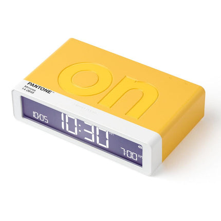 Lexon GIFT Set PANTONE - Includes Mino+ Mini Speaker, Flip Classic Clock, Mina M Lamp, Thykho 3  Speaker - Yellow.