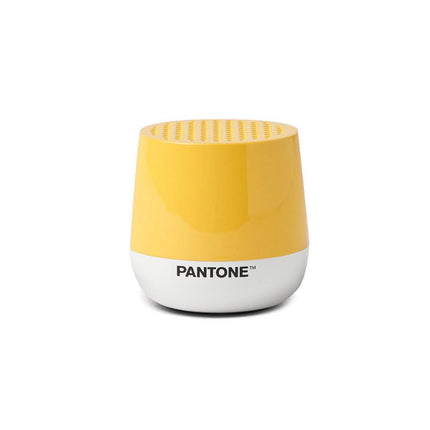 Lexon GIFT Set PANTONE - Includes Mino+ Mini Speaker, Flip Classic Clock, Mina M Lamp, Thykho 3  Speaker - Yellow.