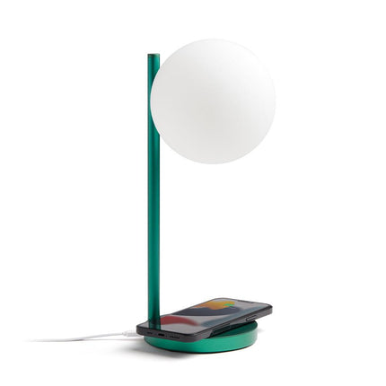 Lexon Bubble Desk Lamp With Built-In Wireless Charger - Green.