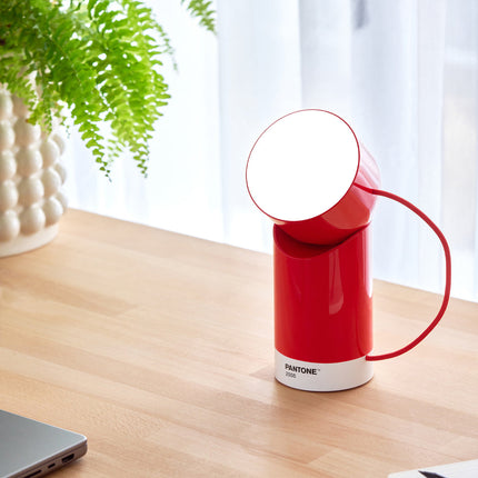 Lexon Orbe Portable Led Lamp With Moving Head PANTONE - 2035 Red.