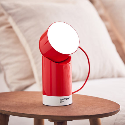 Lexon Orbe Portable Led Lamp With Moving Head PANTONE - 2035 Red.