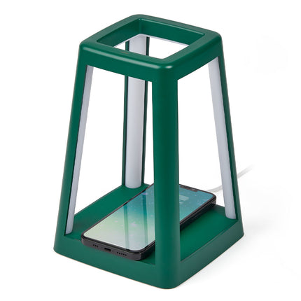 Lexon Lantern Portable Lamp With Built-In Wireless Charger - Green.