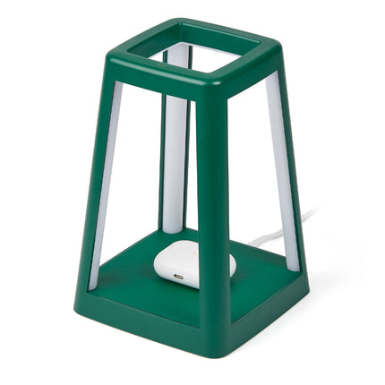 Lexon Lantern Portable Lamp With Built-In Wireless Charger - Green.