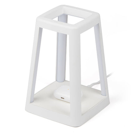 Lexon Lantern Portable Lamp With Built-In Wireless Charger - White.