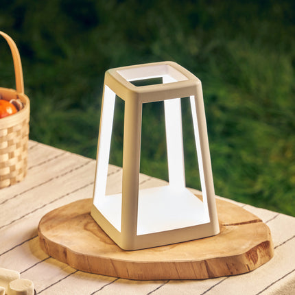 Lexon Lantern Portable Lamp With Built-In Wireless Charger - White.