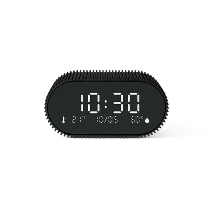 Lexon Ray Clock Lcd Alarm Clock With Temperature / Humidity Display - Black.