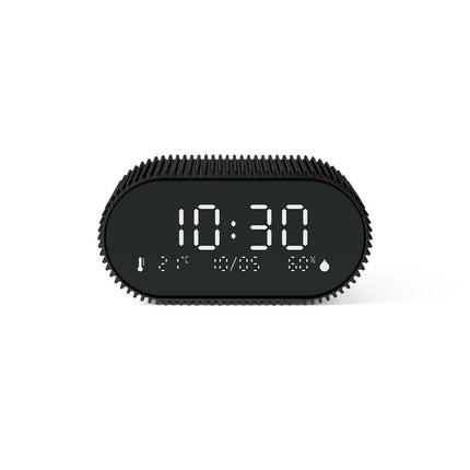 Lexon Ray Clock Lcd Alarm Clock With Temperature / Humidity Display - Black.