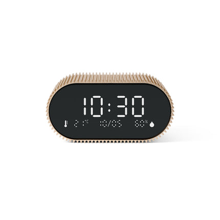 Lexon Ray Clock Lcd Alarm Clock With Temperature / Humidity Display - Gold.