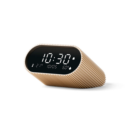 Lexon Ray Clock Lcd Alarm Clock With Temperature / Humidity Display - Gold.