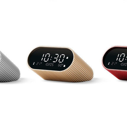 Lexon Ray Clock Lcd Alarm Clock With Temperature / Humidity Display - Gold.