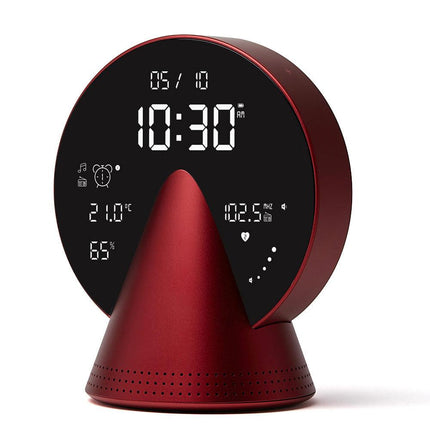 Lexon Conic Radio Alarm Clock With Fm & Built-In Bluetooth Speaker - Red.