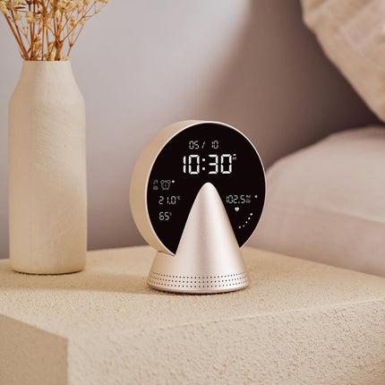Lexon Conic Radio Alarm Clock With Fm & Built-In Bluetooth Speaker - Gold.