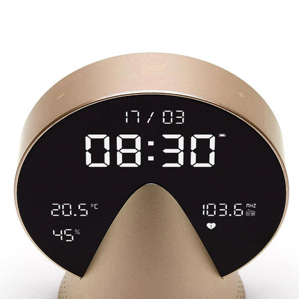 Lexon Conic Radio Alarm Clock With Fm & Built-In Bluetooth Speaker - Gold.