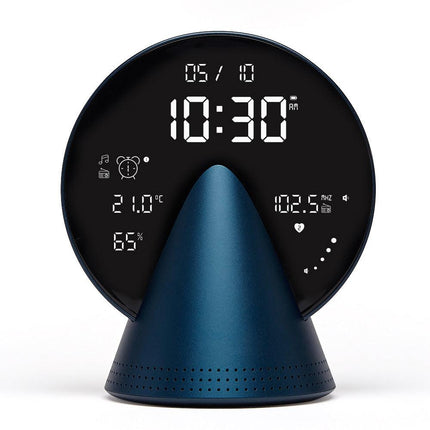Lexon Conic Radio Alarm Clock With Fm & Built-In Bluetooth Speaker - Blue.