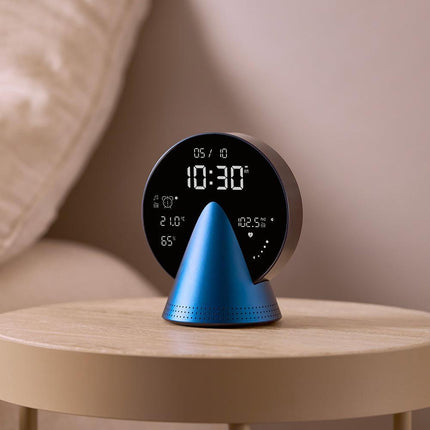 Lexon Conic Radio Alarm Clock With Fm & Built-In Bluetooth Speaker - Blue.
