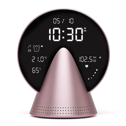 Lexon Conic Radio Alarm Clock With Fm & Built-In Bluetooth Speaker - Pink.