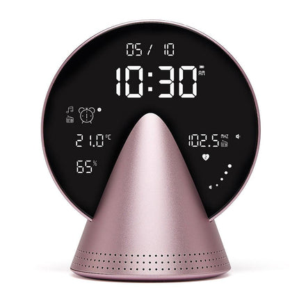 Lexon Conic Radio Alarm Clock With Fm & Built-In Bluetooth Speaker - Pink.