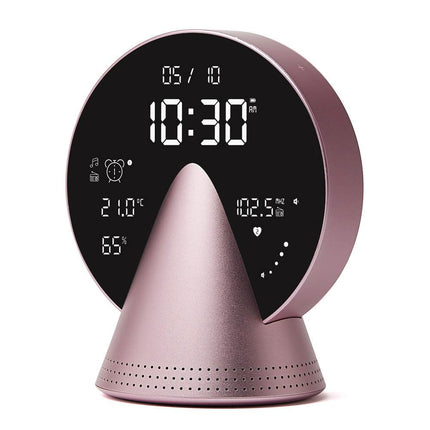 Lexon Conic Radio Alarm Clock With Fm & Built-In Bluetooth Speaker - Pink.