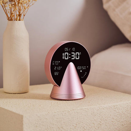 Lexon Conic Radio Alarm Clock With Fm & Built-In Bluetooth Speaker - Pink.