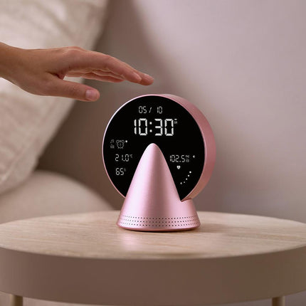 Lexon Conic Radio Alarm Clock With Fm & Built-In Bluetooth Speaker - Pink.