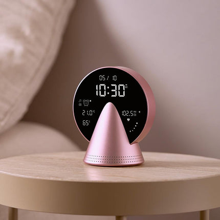 Lexon Conic Radio Alarm Clock With Fm & Built-In Bluetooth Speaker - Pink.