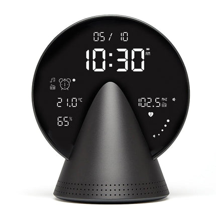Lexon Conic Radio Alarm Clock With Fm & Built-In Bluetooth Speaker - Grey.