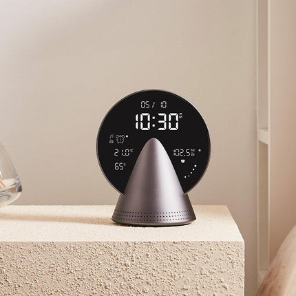 Lexon Conic Radio Alarm Clock With Fm & Built-In Bluetooth Speaker - Grey.