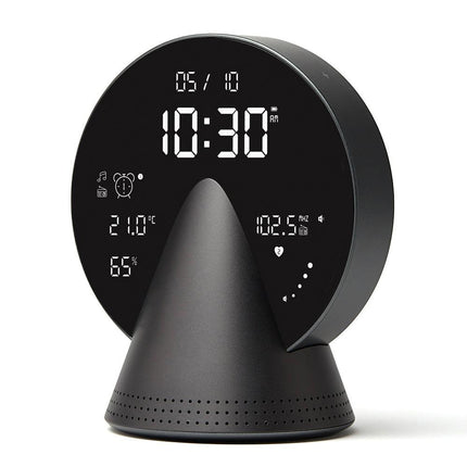 Lexon Conic Radio Alarm Clock With Fm & Built-In Bluetooth Speaker - Grey.