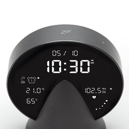Lexon Conic Radio Alarm Clock With Fm & Built-In Bluetooth Speaker - Grey.