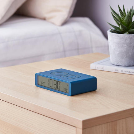 Lexon Flip Classic Reversible Alarm Clock - Blue.