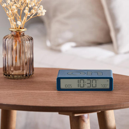 Lexon Flip Classic Reversible Alarm Clock - Blue.