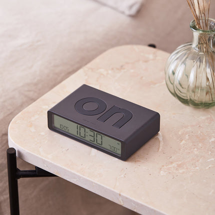 Lexon Flip Classic Reversible Alarm Clock - Grey.