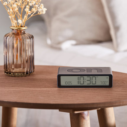 Lexon Flip Classic Reversible Alarm Clock - Grey.