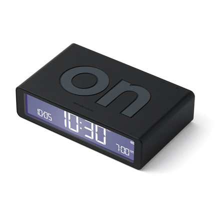 Lexon Flip Classic Reversible Alarm Clock - Black.