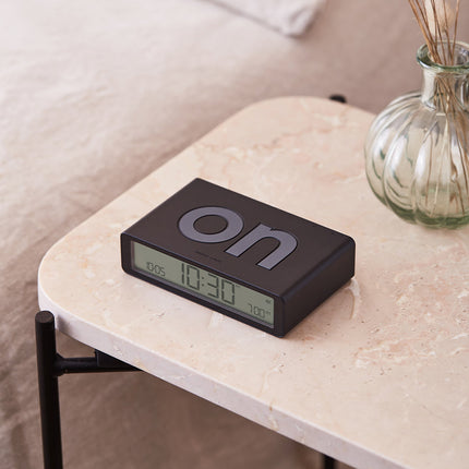 Lexon Flip Classic Reversible Alarm Clock - Black.