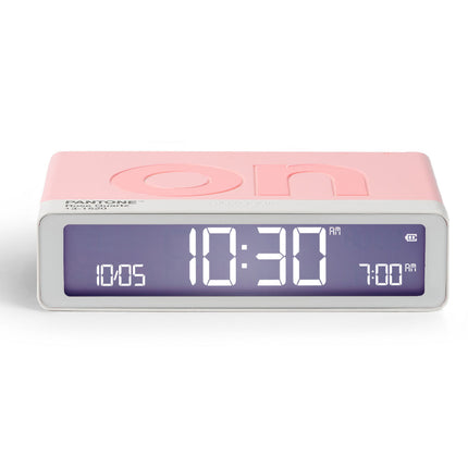 Lexon Flip Classic Reversible Alarm Clock PANTONE - Rose Pink.