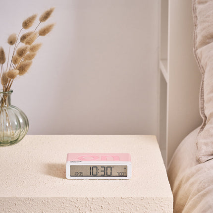 Lexon Flip Classic Reversible Alarm Clock PANTONE - Rose Pink.