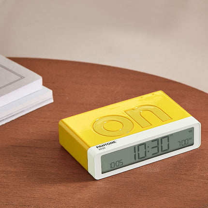 Lexon Flip Classic Reversible Alarm Clock PANTONE - Yellow.