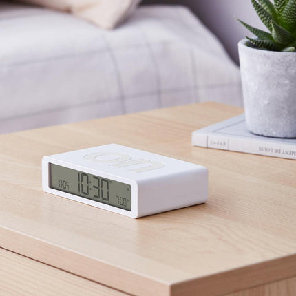 Lexon Flip Classic Reversible Alarm Clock - White.