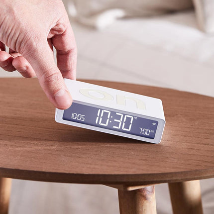Lexon Flip Classic Reversible Alarm Clock - White.