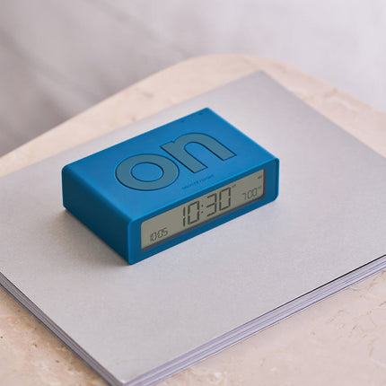 Lexon Flip Mini Reversible Alarm Clock - Blue.