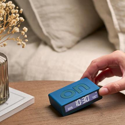 Lexon Flip Mini Reversible Alarm Clock - Blue.