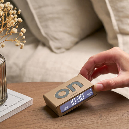 Lexon Flip Mini Reversible Alarm Clock - Gold.